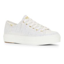 Zapatilla Textil Mujer Triple Kick Metallic Beige Keds