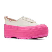 Zapatilla Canvas Mujer The Platform Lug Weatherized Splash Canvas Crema Keds