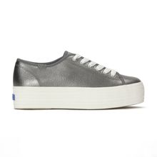 Zapatilla Para Mujer Cuero Triple Up Metallic Gris Keds