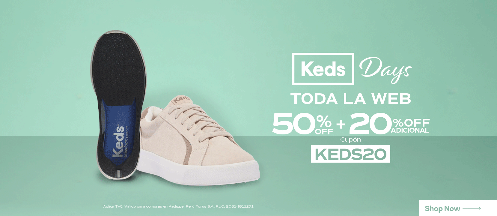 Todo Keds - 50 + 20% Off